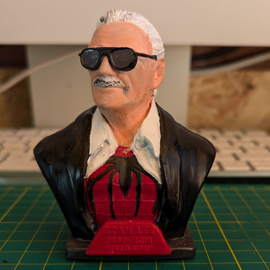 Filament bust of Stan Lee painted