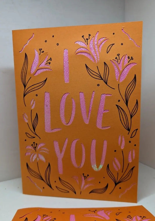 I Love you handmade valentines card (ID47)