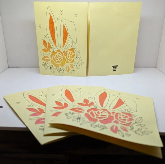 Rabbit Ears - Handmade Easter card (ID07)