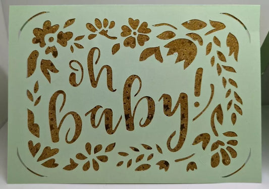 Oh baby handmade New Baby card (ID23)