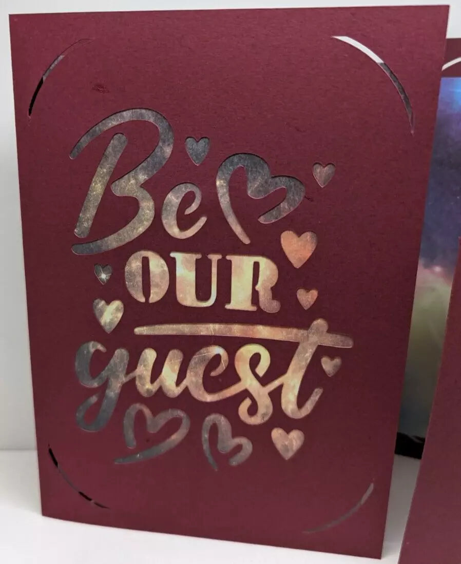 Be our Guest handmade invite card (ID12)